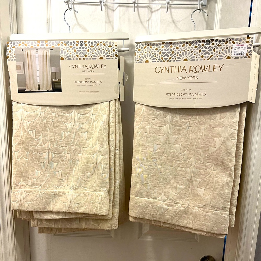 Cynthia Rowley curtains Beige color. Brand new. $63 for both 4 Panels total